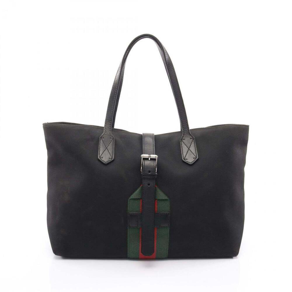 GUCCI Black Leather Tote Bag